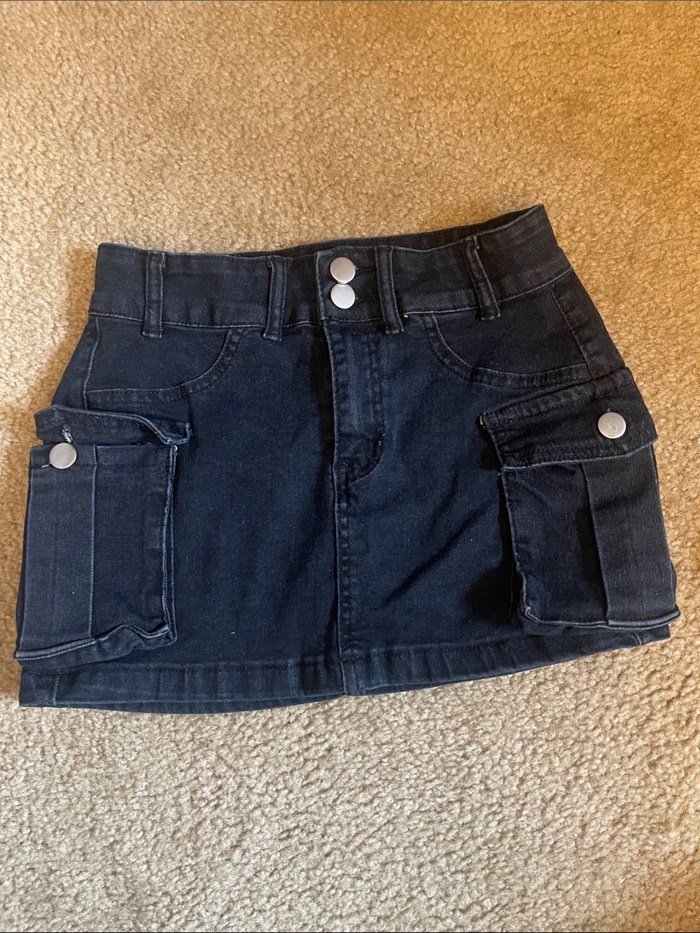 High-Waist Cargo Pocket Mini Skirt